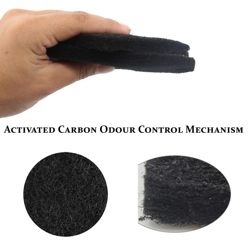 RED FACTOR 8 Pack Extra Thick Charcoal Filters for Kitchen Compost Bins - Activated Carbon Replacement Filters for Odor Free Buckets (4 Round, 4 Square) - Image 4